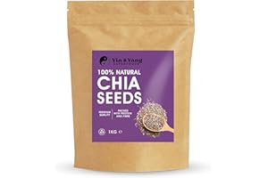 Premium Chia Seeds 1kg, by Yin & Yang Superfoods, 100% Natural, Vegan, High in Protein & Fibre, Palm Oil Free