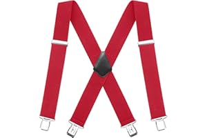 FACATH Men for Braces X shaped,5cm Wide 2 inch Heavy Duty Suspenders for Trousers with 4 Strong Metal Clips, Tuxedo Suspenders Adjustable and elastic Braces for men's and women's trousers