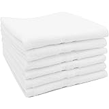 ZOLLNER 6 Serviette de Toilette en Coton, Blanc, 50x70 cm