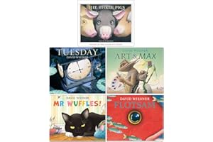 David Wiesner Collection 5 Books Set (The Three Pigs, Tuesday, Art and Max, Mr Wuffles, Flotsam)
