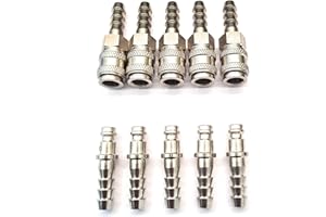 LACYAN Rectus 21 Type - Quick Connector Set with 6mm Hosetail Used on Water Fed Pole Systems 5 Pack