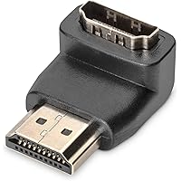 DIGITUS HDMI Graphics Adapter, HDMI Type A to HDMI Type A (90°), 4K Ultra HD 60Hz, 3840 x 2160 Pixels, Black