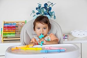 PANDAGIES PARIS Anneau de Dentition Réfrigérant pour Eveil Enfant - Certifié CE en Laboratoire - Tube Orange est à Remplir d'Eau pour Soulager les Gencives - Attache Tetine Fournit