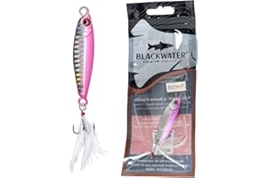 BLACKWATER Sprat lures Sea Trout Bass Mackerel Jig Spinners Fishing Sandeel Cod Pollock 25g Long Cast White Silver Super Feather Featered Tail Salmon Pike Boat Trawling Fast Sink Sinking Bucktail