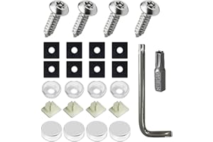 deemars 4PCS Tornde de Placa de Licencia, Kit de Tornde de Placa de Licencia a Prueba de Corrosión, Tornillos M6(1/4") a Prueba de Alteración para Montaje de Soporte de (Plateado)