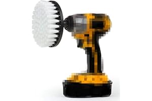 DUOSHIDA Brosse pour perceuse à poils doux blancs de 12,7 cm – Nettoyage du bac en fibre de verre, rembourrage en microfibre, tapis de voiture, siège de bateau avec tige à changement rapide