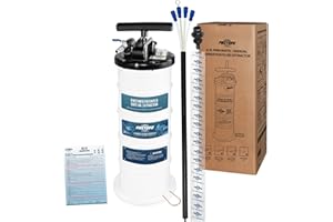 FIRSTINFO TOOLS FIT YOUR NEEDS FIRSTINFO A1102EUY5 | Estrattore sottovuoto per Olio 6,5 L Pneumatico/Manuale | 3ª Generazione brevettata, valvola di Sicurezza, Tubo da 130 cm, 5 Tubi, Il più Sottile | Made in Taiwan