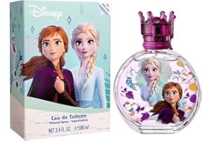 AIR-VAL Frozen II Parfum pour enfants, dans un beau flacon en verre avec bouchon en forme de couronne, au motif de Anna et Elsa, idéal comme parfum pour filles, 100 ml