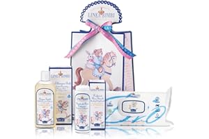 Helan, Linea Bimbi - Set Neonato Trio con Shampoo e Bagnoschiuma 250ml + Bagnetto con Aloe Vera 75gr + Salviette 60 Pz