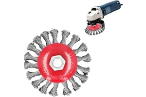 Tissting Twist Wire Brush Wheel 4in/101mm M10x1.5 Nut for Rust and Paint Removal - Knotted Grinder Cup for Metal Wood Concrete Cleaning Welding Side Burr Removal