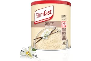 ‎SLIMFAST SlimFast Milchshake Pulver Vanille I Kalorienreduzierter Diät-Shake mit hohem Eiweißanteil I Diät-Pulver für eine gewichtskontrollierende Ernährung I Nur 230 Kalorien pro Protein-Shake I 438 g