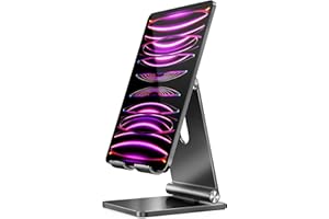 Stojak na tablet Maxonar regulowany stojak na iPada na biurko stabilny uchwyt premium ze stopu aluminium biurko Tabela kompatybilny z iPad 9/iPad Air 4/iPad Pro Mini 6 Galaxy Z Fold 3 Galaxy Tab iPhone 13 Kindle-Szary