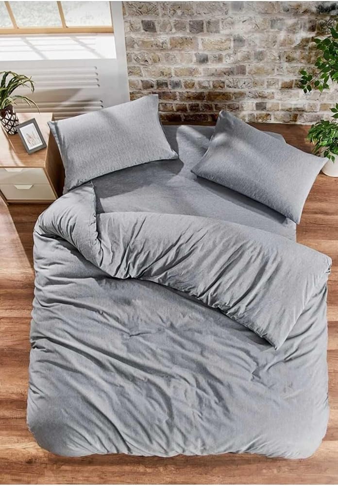 Gasel Home Te Kişilik Pamuklu Çarşafi Lastikli Nevresim Takimi Düz Renk