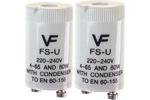 dandmelectrics 2 Pack FSU Flourescent Starter Unit for Lamps Between 4-65 W Watt 240V Also Aquarium Lighting lamp Tube