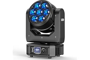 FIERYZEAL Moving Head LED 7X40W Bühnenlicht Strahler dmx RGBW mit Zoomfunktion Wash Effekt für Hochzeits Disco DJ Party Strahler Bühnenbeleuchtung Discolicht Party lichter lichteffekte
