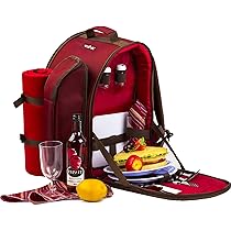 Sunflora Zaino Da Picnic Per 4 Persone - Set Con Coperta, Borsa Termica, Posate, Per Famiglie, Nero - Foto 2