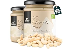‎FOODIN FOODIN Bio Cashewmus im Glas - aus 100% Natürlich Cashews, Cashewbutter (2 x 250g)