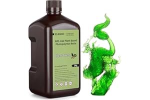 ELEGOO ABS-Like Plant-Based 3D Printer Resin with Low Odor and High Precision, 405nm UV Resin, and Quick Curing for Mars Saturn Jupiter MSLA DLP LCD 3D Printing - Clear Green 2KG
