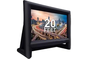 XHYCPY Pantalla de proyector inflable de 20 pies para exteriores con bolsa de almacenamiento de soplador de aire, pantalla inflable de fácil configuración para noche de cine en el patio, fiestas