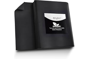 GARDENIX® 16 m² Tessuto Non Tessuto Anti Erbacce, Peso 50 g/m², Stabilizzazione UV, Nero (3,2m x 5m)