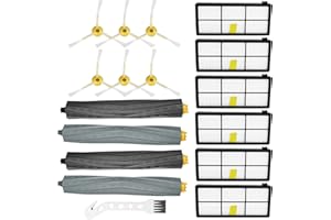TAI XIN BATT 17 Piezas Accesorios de Repuesto para iRobot Roomba Serie 800 900 850 860 861 866 870 880 890 960 980 981 985 Consumibles de Filtro de Aspiradora Cepillos Laterales Kit Cepillo de Goma