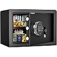 WASJOYE Safe Box, Money Safe Lock Box with Electronic Digital Keypad, Cabinet Security Safe with Keys for Home Office Hotel Business Jewelry Gun Cash Use Storage,16.9L