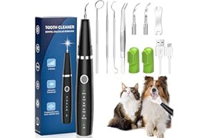 AIBISTAR Kit di Pulizia dei Denti per Animali Domestici, 5 Modalità di Pulizia IPX6 Impermeabile Spazzolino per Cani, Rimuove il Tartaro e Previene Tartaro, Alitosi e Gengiviti