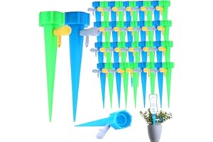 LEERMEIZI 40Pcs Riego por goteo para macetas,Riego automatico macetas botella,Riego por goteo botella,Goteo botella,Dispositivos de autorriego para plantas,Sistema de riego automático ajustable