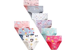JackLoveBriefs Algodón Braguitas niña Paquete de 9&12（2-9 años