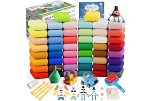 QMAY Modeling Clay Kit, 50 Colors Air Dry Ultra Light Clay, Safe & Non-Toxic, Great Gift for Kids