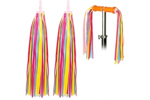 wlertcop 1Pair Bicycle Handlebar Streamers, Kids' Bikes Accessories Tassel Colorful Ribbons for Bicycle Handlebar Scooter Handgrip Children's Bike Micro Scooter