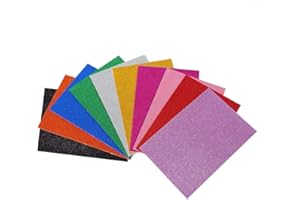 ZADAWERK® Gomaespuma de purpurina - autoadhesivo - 20x30 cm - 10 colores -10pzas - artesanía con efecto de brillo