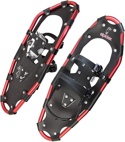 Raquettes à Neige GYMAX Enfants – Avec Bâtons Réglables Aluminium, Crampons Et Sac De Transport (Charge 35kg)