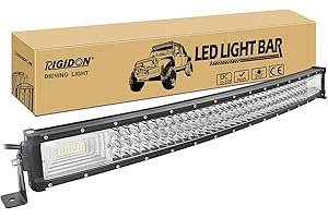 RIGIDON 32 Pollici 80cm 405W Magro Curva Barra Led Fuoristrada, 12V 24V Tripla Fila Barra Luce Led, Luci di Lavoro Per Auto Camion SUV UTE ATV Barca 4x4 Veicoli Offroad, Impermeabile 6000K Bianca