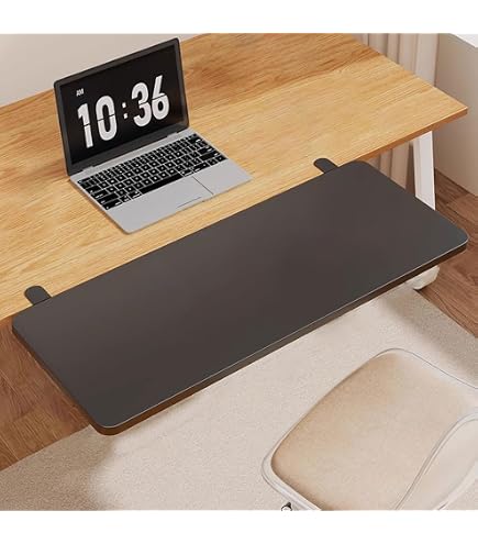 Plateau Bureau Pliable PQPQLI - Extension Sans Perçage Pour Clavier, 40x20cm