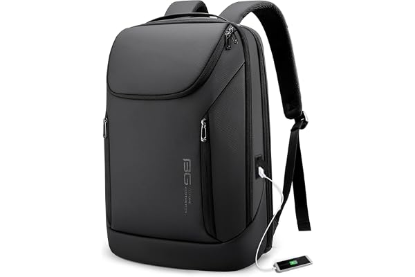 BANGE Sac à dos professionnel intelligent étanche pour ordinateur portable de 15,6" avec port de charge USB, sac à dos de voyage durable