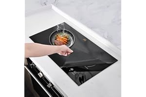 KITCHENRAKU KR Esterilla protectora de inducción grande, de silicona translúcida (magnética), protección contra arañazos, alfombrilla de silicona multifuncional (negro transparente, 52 x 78 cm)