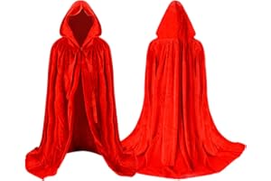 Proumhang Czerwony płaszcz z kapturem maxi peleryna dla dzieci aksamitny czarodziej wampir płaszcz Halloween Boże Narodzenie karnawał kostium