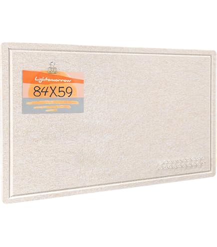 BIZOI Groot vilten prikbord, zelfklevend, 60 x 40 cm, memoborden, decoratief prikbord van vilt, 0,9 cm dik, opvouwbaar fotobord met zelfklevend plakband voor kantoor, thuis, school (beige