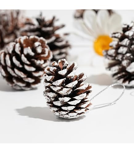 18 Pigne Naturali Decorative Per Albero Di Natale – Oro, Con Cordino, 3-5 Cm – Per Decorazioni Fai Da Te E Centrotavola - 2
