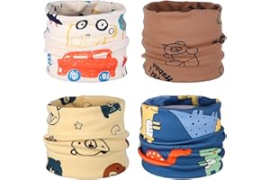FADCAER 4 Pieces Kids Snood Kids Neck Warmer O Neck Warmer Super Soft Breathable Kids Scarf Stretchy Washable Warmer Design Toddler Snood for Unisex Baby Toddler to Teen Winter Autumn Spring