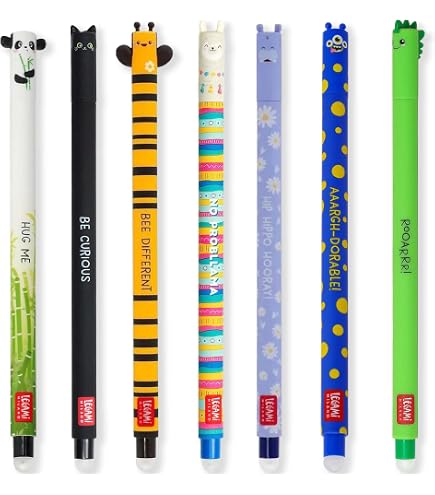 Lot De 3 Stylos Gel Effaçables à Motifs Animaux - Pointe 0.7mm, Encre Thermo-sensible, Parfaits Pour L’école, Le Bureau Et Le Dessin - 7