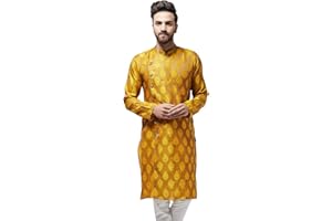 Sojanya (Since 1958, Men's Jacquard Silk Only Long Kurta
