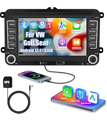 1 32GB FÜR VW Touareg T5 Transporter Multivan 2004-2011 Android 13