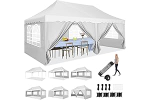 HOTEEL Carpa Plegable 3x6 Impermeable con 4 Paredes Carpas para Exteriores 3x6 Cenadores para Jardin para Camping, Fiestas, Exterior,con Bolsa con Ruedas Y 4 Bolsas De Arena,UV 50+