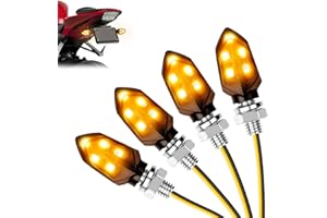 LOPHE Pack of 4 LED Motorcycle Indicators, 12 V Motorcycle Running Light, 5 LED M8 E-Mark Tested Mini Indicator, Universal Indicator Light, Waterproof for Motocross Bicycle Moped