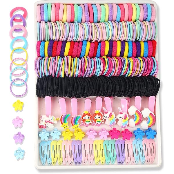2000 Kleine Haargummis In 32 Farben – Elastische Baby-Gummis Mit Set Aus Haarspangen, Styling-Werkzeug & Aufbewahrungsbox