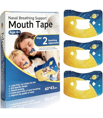 Mouth Tape, 30 pezzi, fascia per dormire, russare, migliora la qualità del sonno, favorisce la respirazione nasale comoda e facile da usare per bambini e adulti con design ergonomico (passo 1
