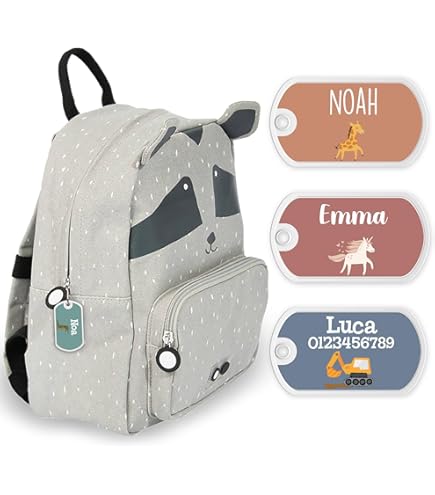 Set 6 Targhette Personalizzate Per Bambini - Cotone, Per Zaini E Borracce Asilo/Nido - Foto 6