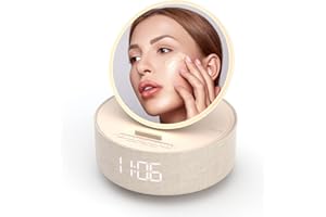 COLSUR Prezenty urodzinowe dla kobiet, 6 w 1, bezprzewodowa ładowarka z lampkami do lustra, głośnik Bluetooth, lampka nocna, uchwyt na telefon, prezent dla kobiet, mężczyzn, matki, przyjaciółki